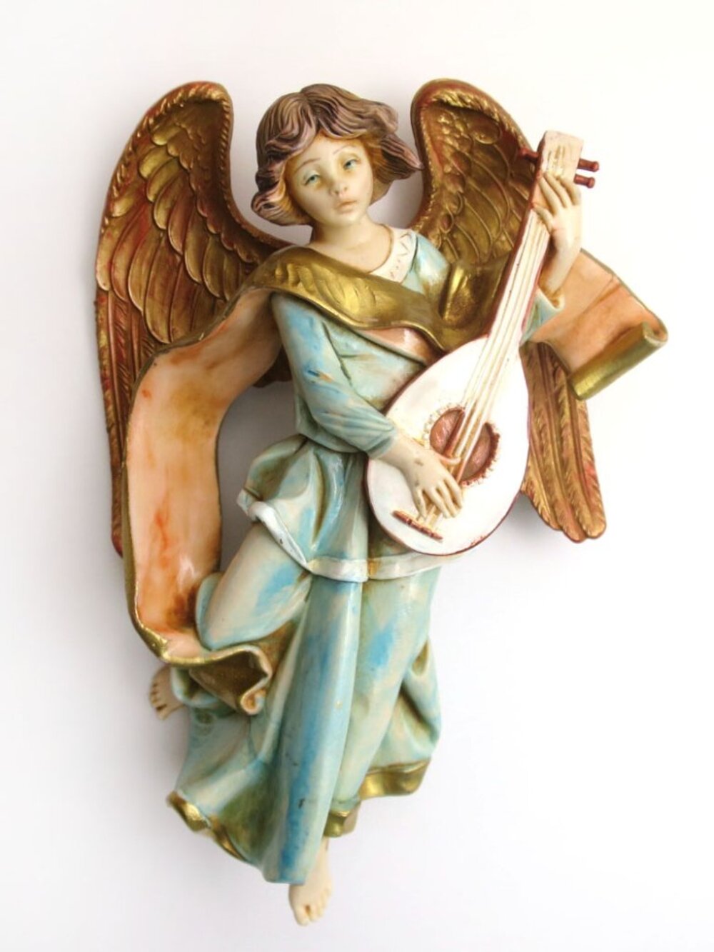 Vintage Depose Italy Fontanini Hanging Angel Wall Ornament Figurine